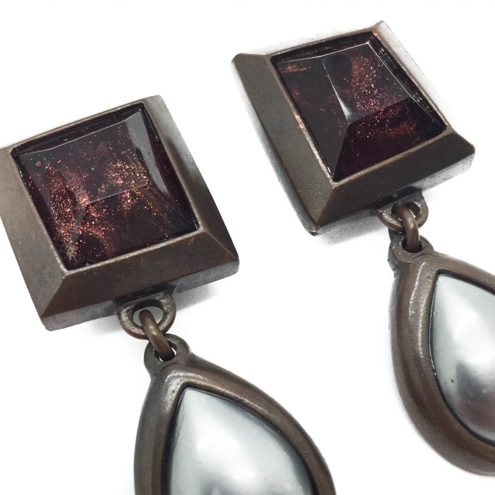 1980s Yves Saint Laurent YSL Art Drop Earrings