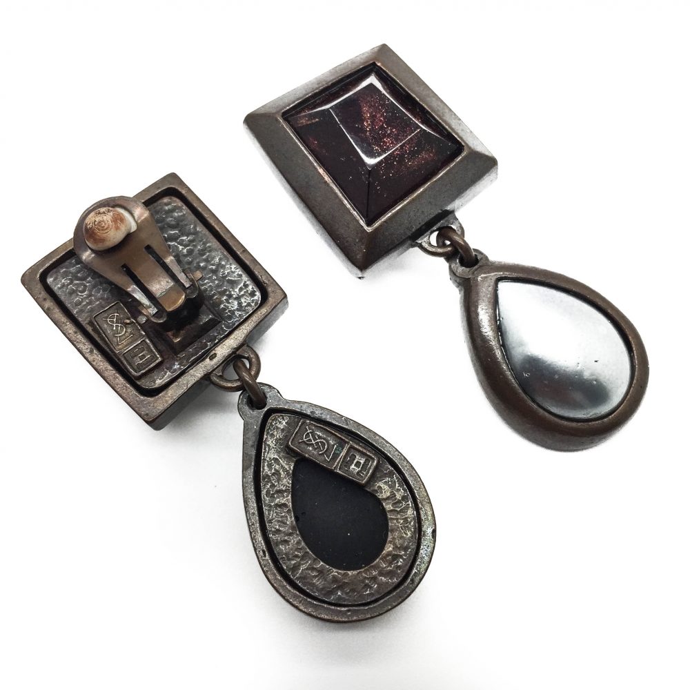 1980s Yves Saint Laurent YSL Art Drop Earrings