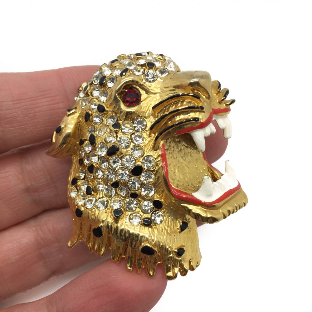 1980s Big Cat Leopard Brooch