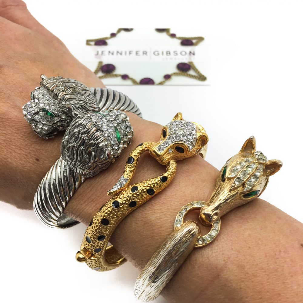 1980s Attwood & Sawyer Big Cat Leopard Bangle