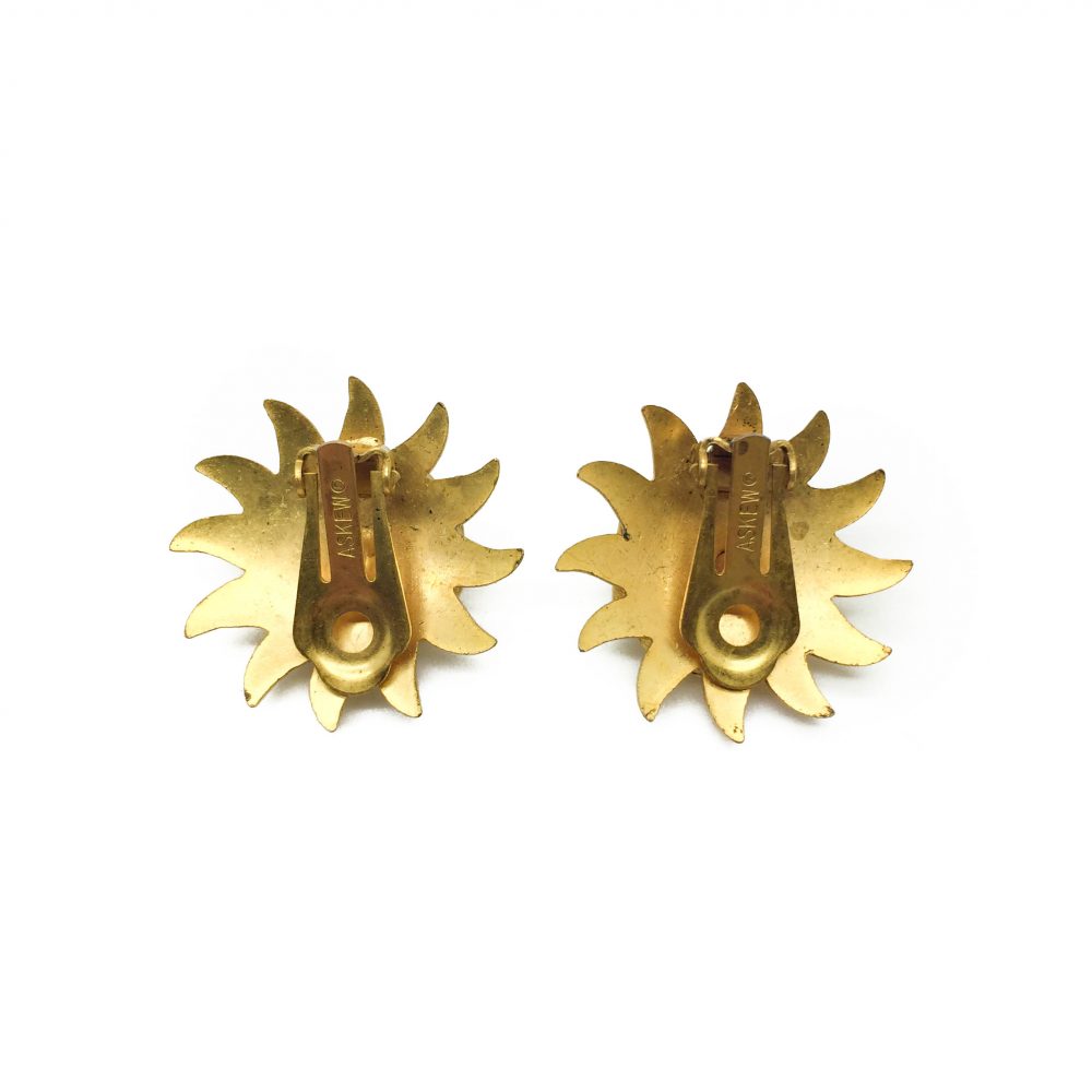 1980s Askew Sunburst Earrings