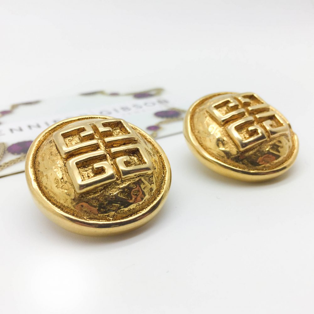 Vintage Givenchy Logo Earrings