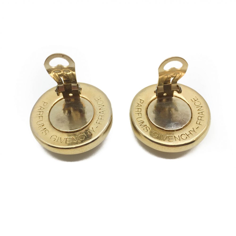 1980s GIVENCHY Hammered Logo Earrings