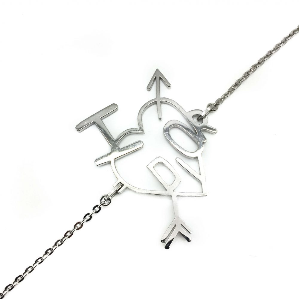 Vintage Dior Retro Silver Tone Love Heart Bracelet