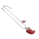 IMG_8770 Vintage Dior Blackened Silver Red Claw Necklace