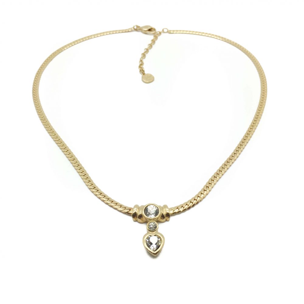 Vintage Grosse Crystal Heart Necklace