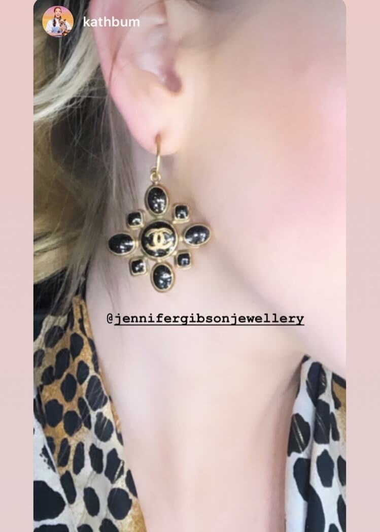 Katherine Ryan Wearing JENNIFER GIBSON JEWELLERY Vintage Chanel Spring 2019