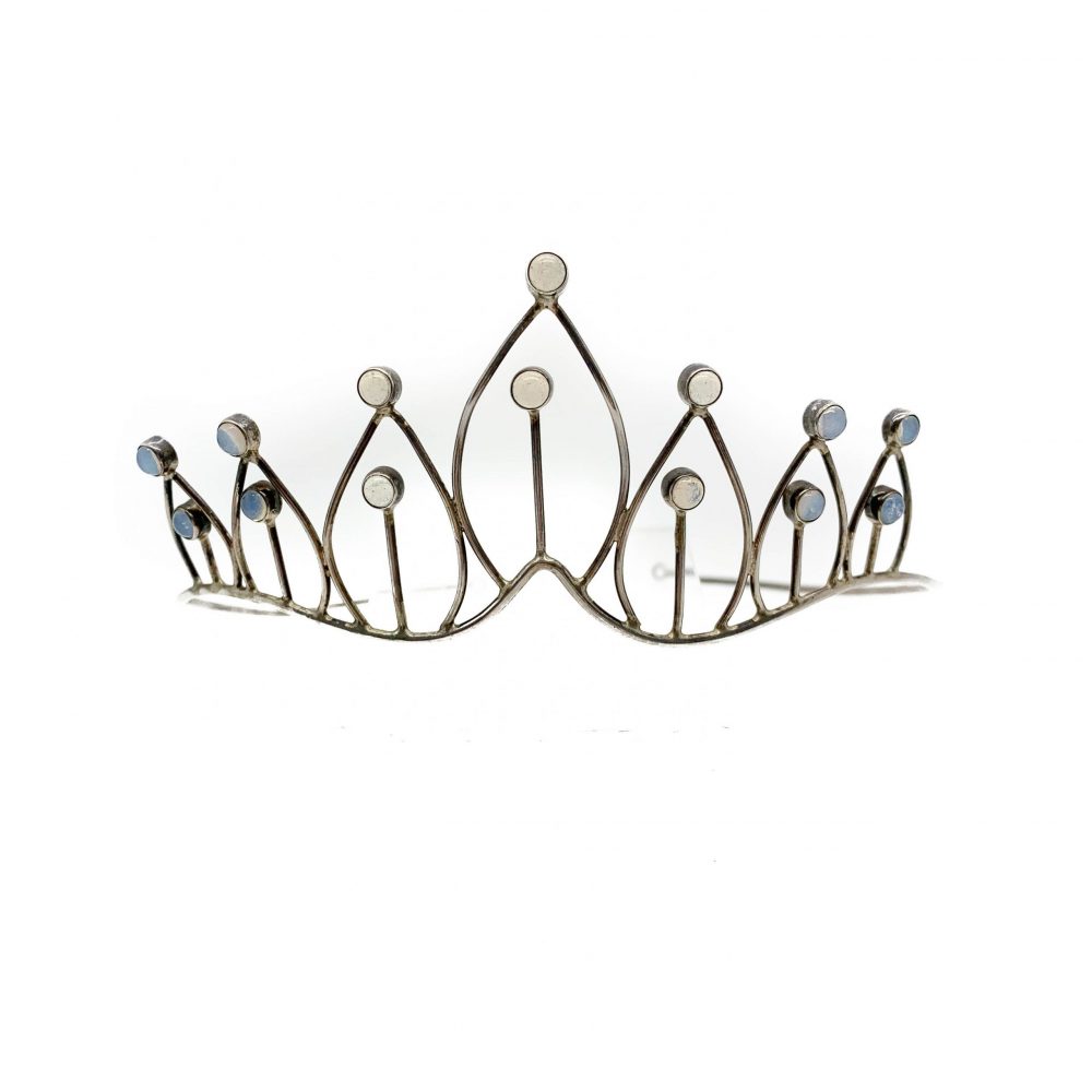 Vintage Moonstone Silver Tiara