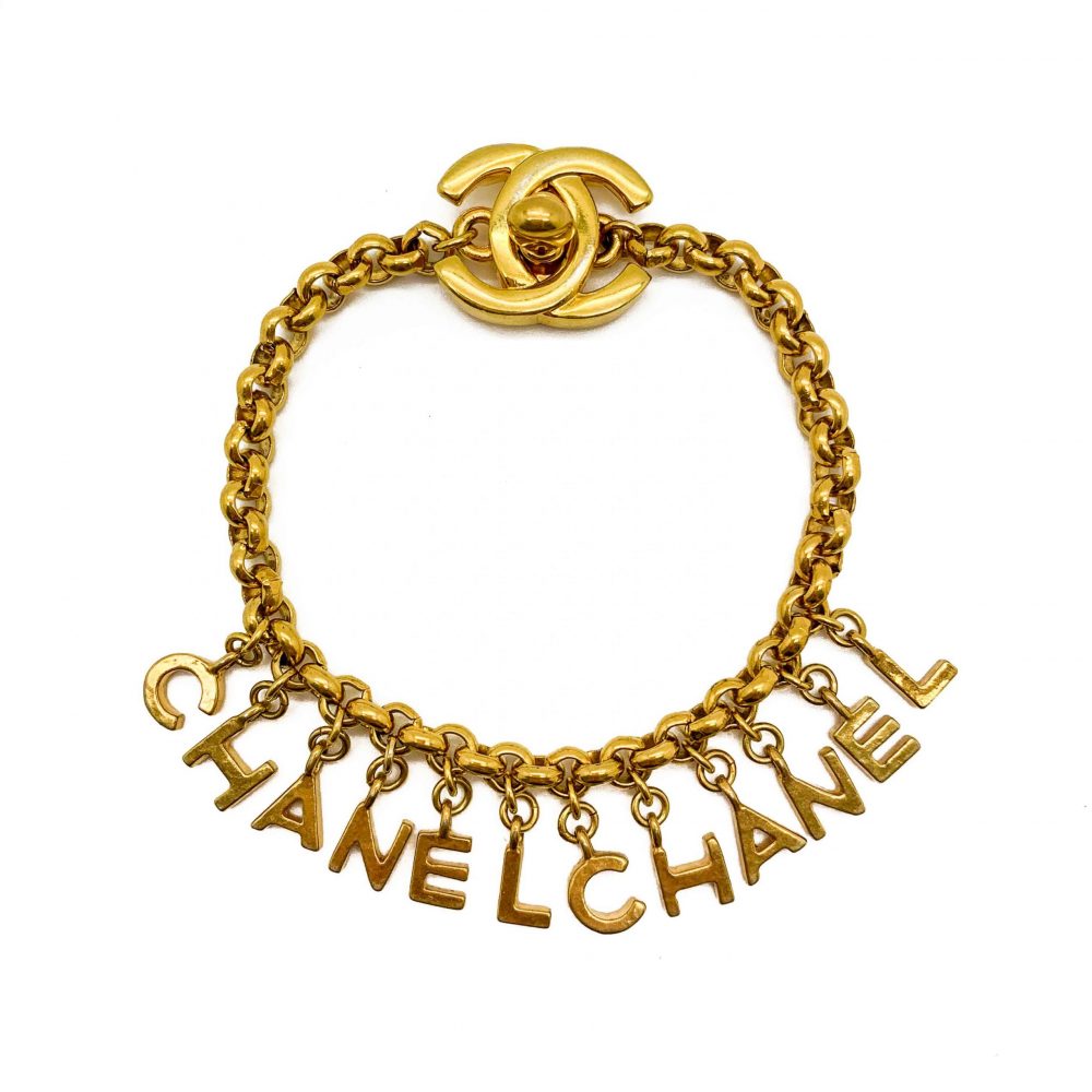 Vintage Chanel Turnlock Letter Bracelet