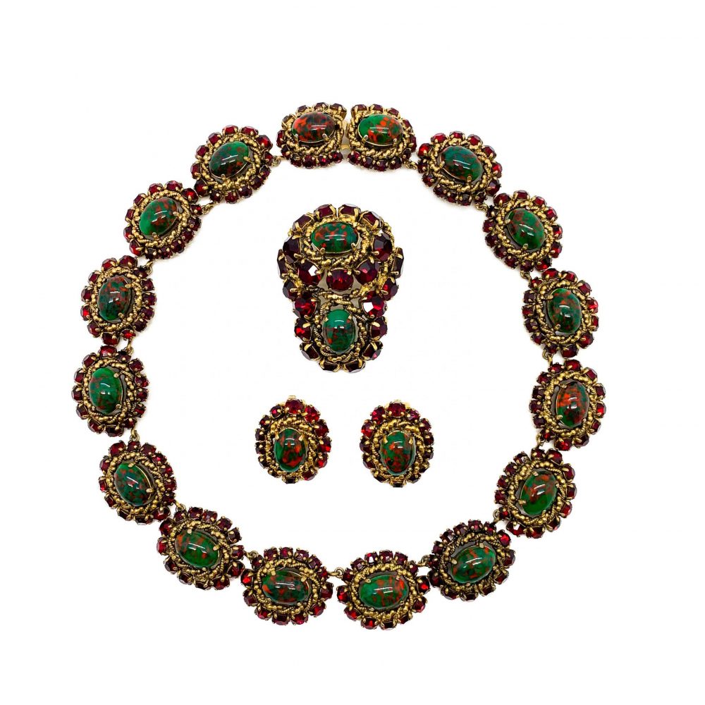 Vintage Dior Parure Necklace Earrings Brooch Suite 1964