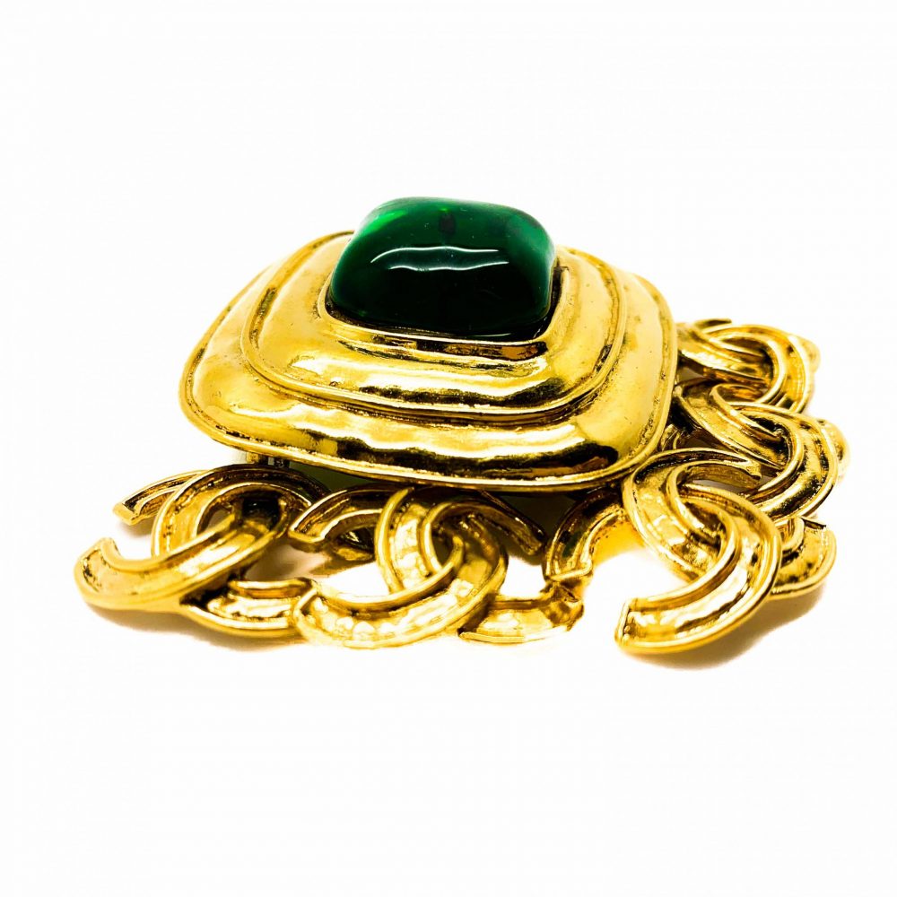 Vintage Chanel Gripoix CC Brooch
