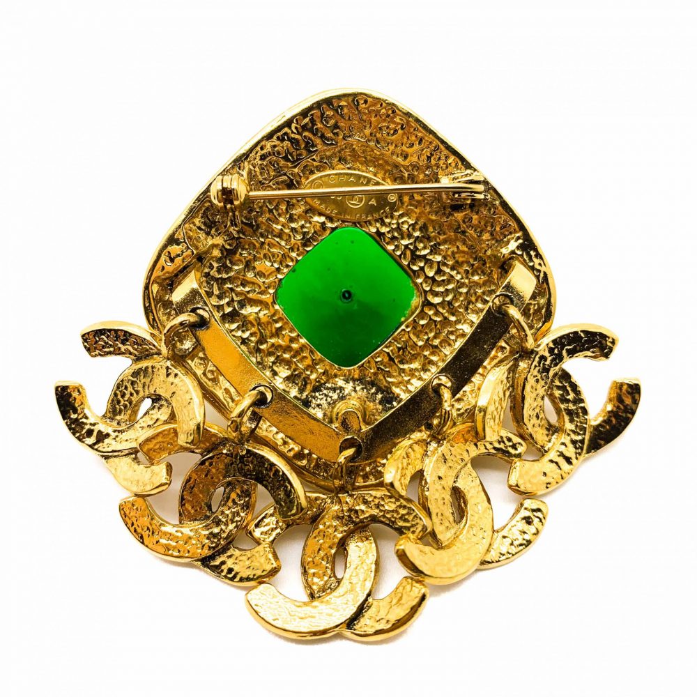 Vintage Chanel Gripoix CC Brooch
