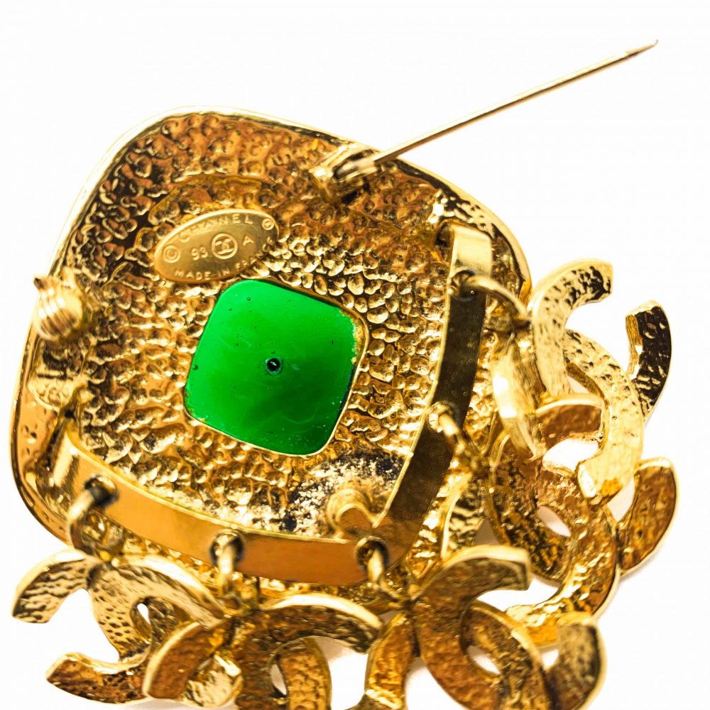 Vintage Chanel Gripoix CC Brooch