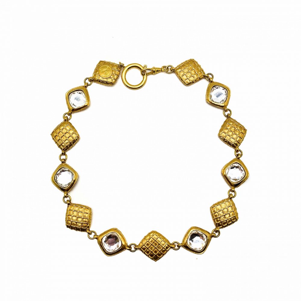 Vintage Chanel Crystal Gold Necklace