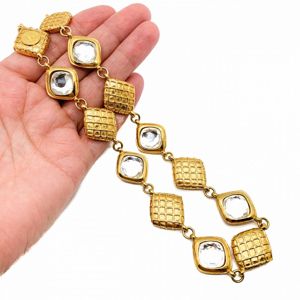 Vintage Chanel Crystal Gold Necklace