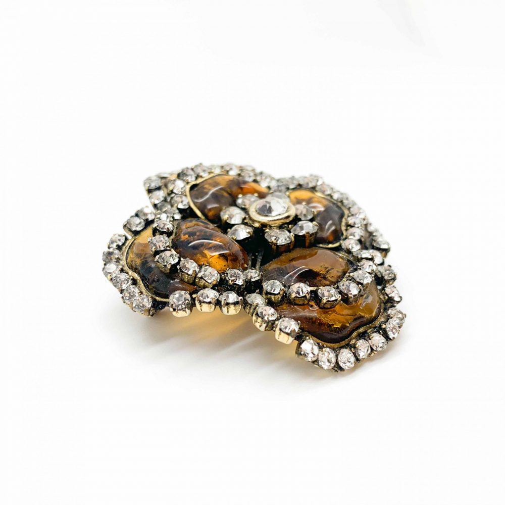 Vintage Chanel Gripoix Flower Brooch