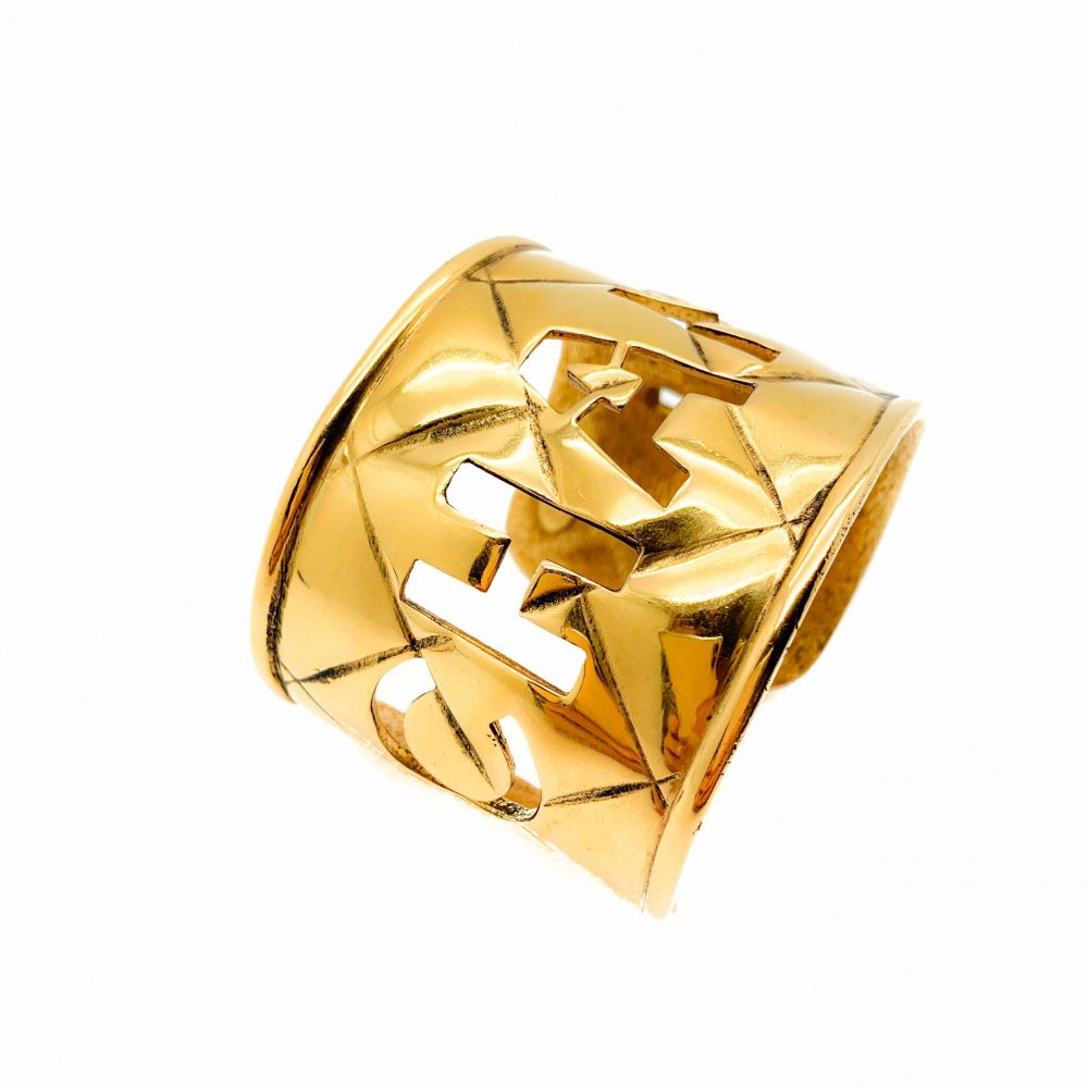 Vintage Chanel Cut Out Logo Cuff
