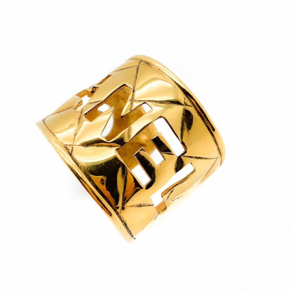 Vintage Chanel Cut Out Logo Cuff