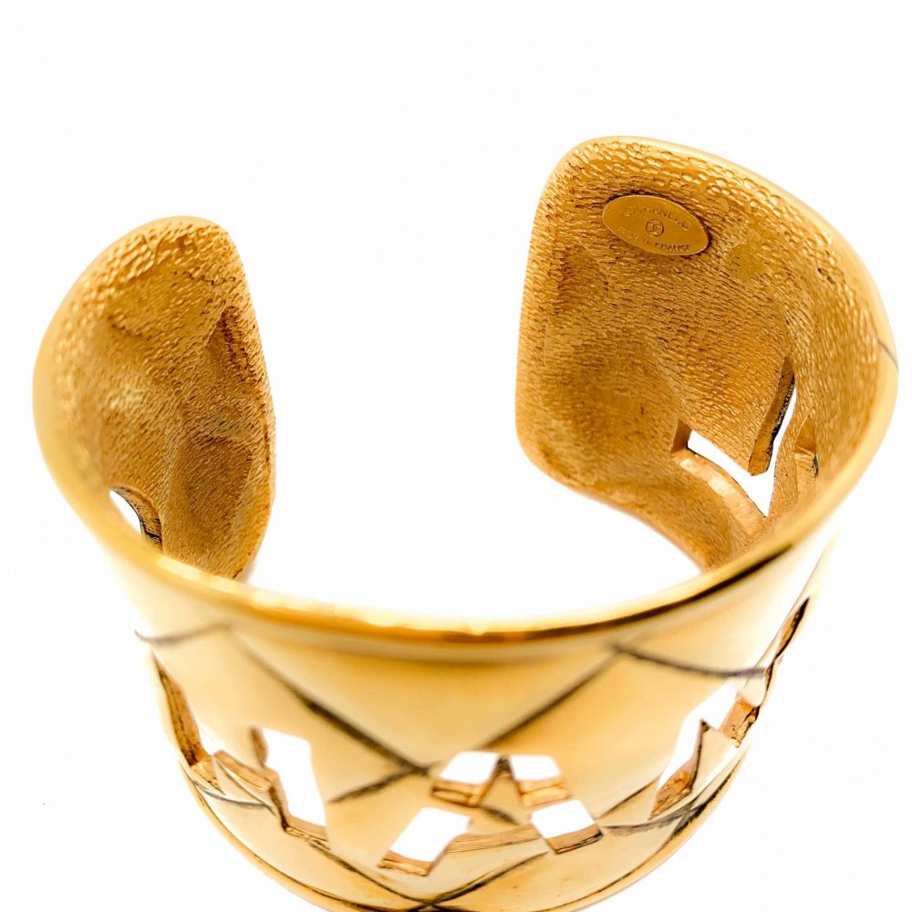 Vintage Chanel Cut Out Logo Cuff