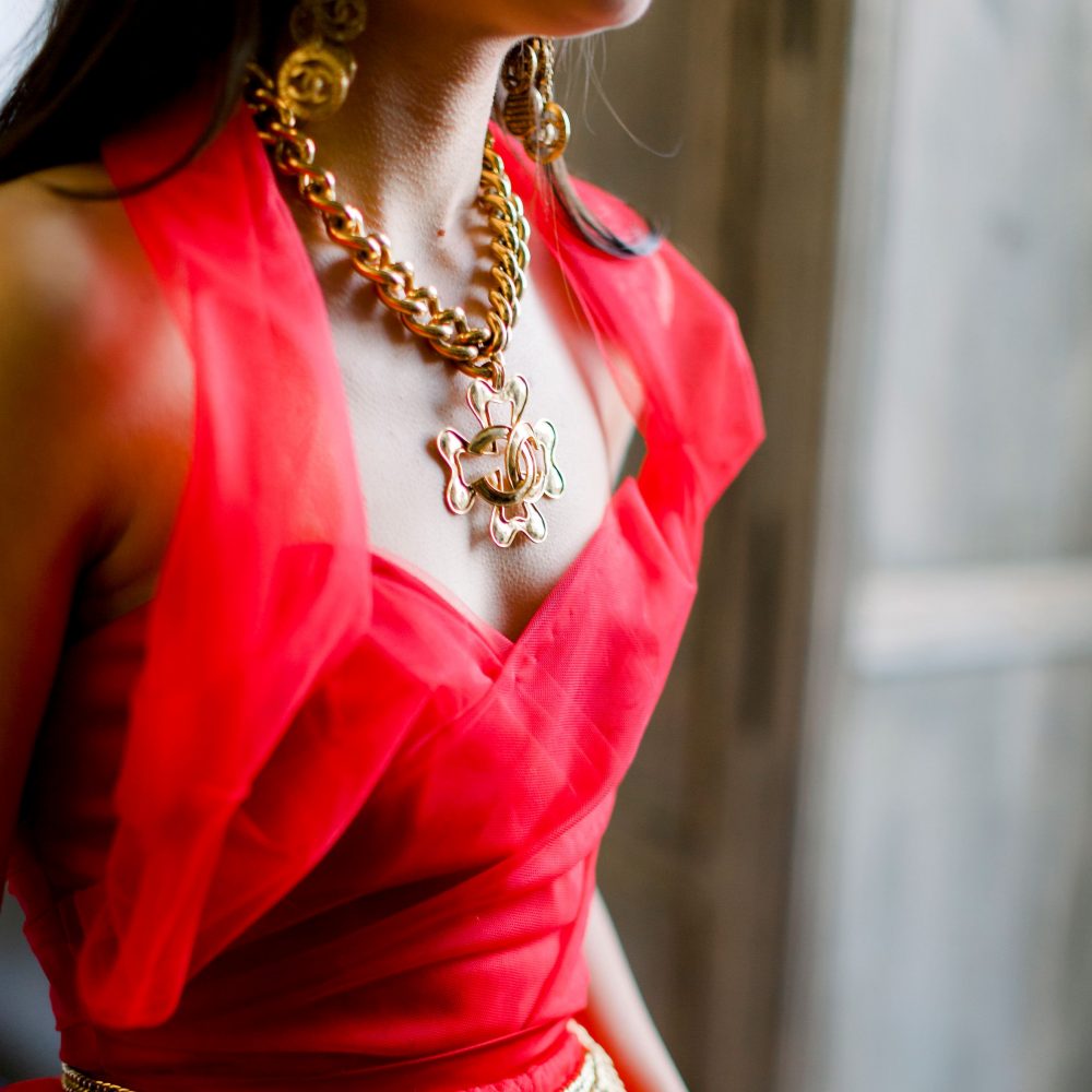 Jennifer Gibson Jewellery Vintage Chanel Logo Necklace
