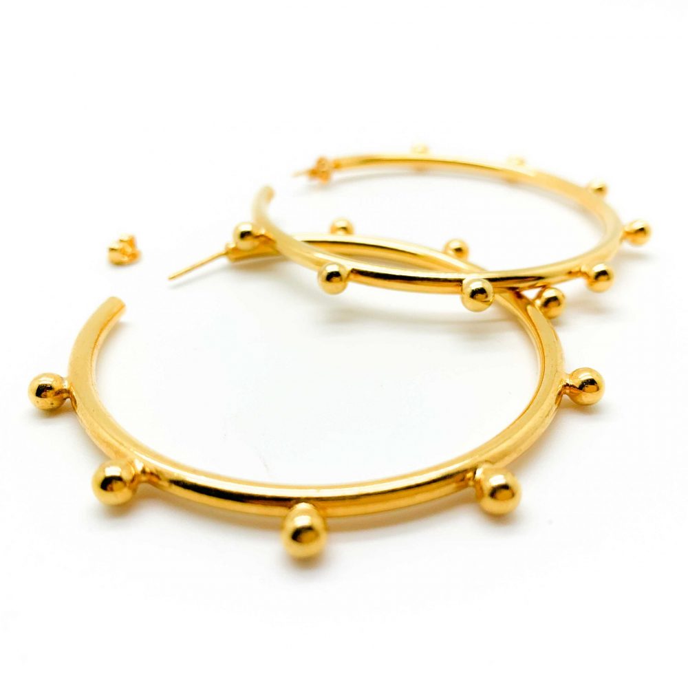 Vintage Gold Stud Hoops