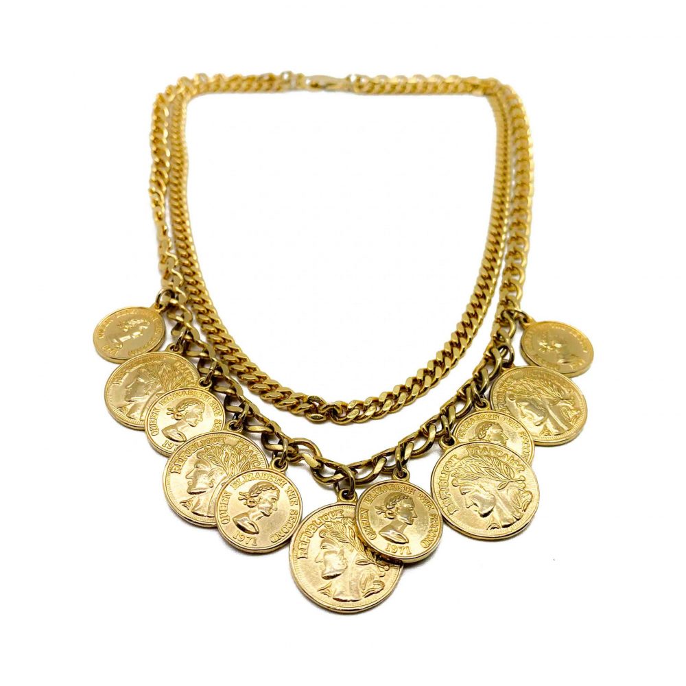 Vintage Antique Coin Necklace