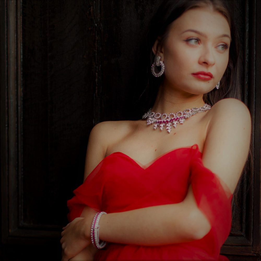 Vintage Christian Dior Faux Ruby and Diamond Collar