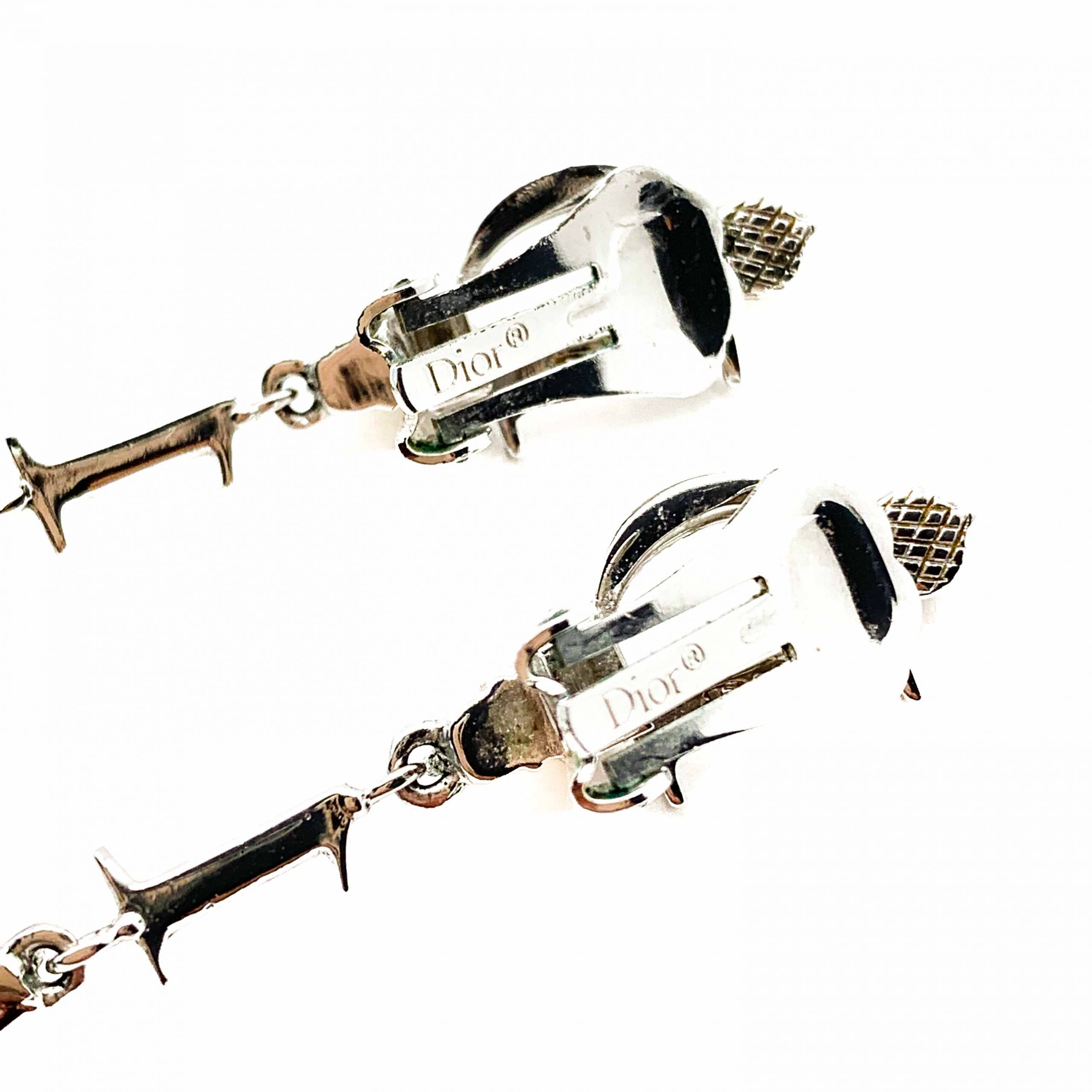 394 Dior Long Line DIOR Drop (1) Vintage D I O R Long Earrings