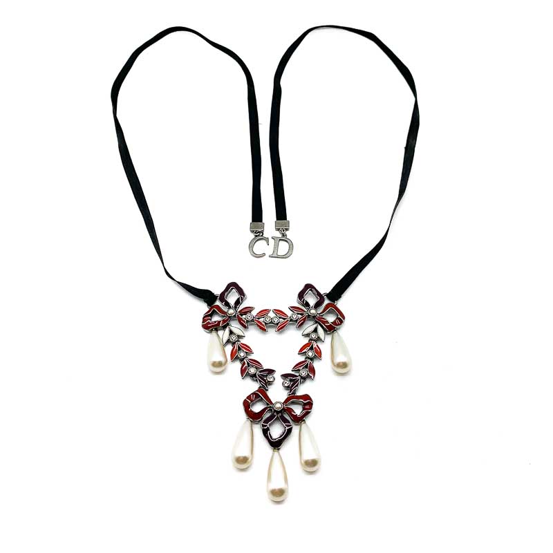 Vintage Dior Bows and Pearls Choker
