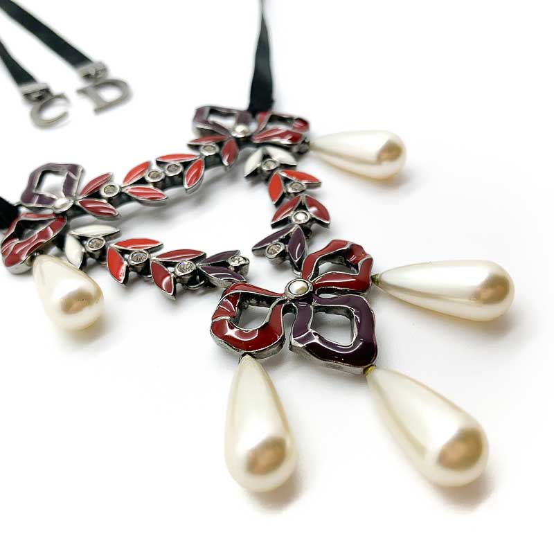 Vintage Dior Bows and Pearls Choker