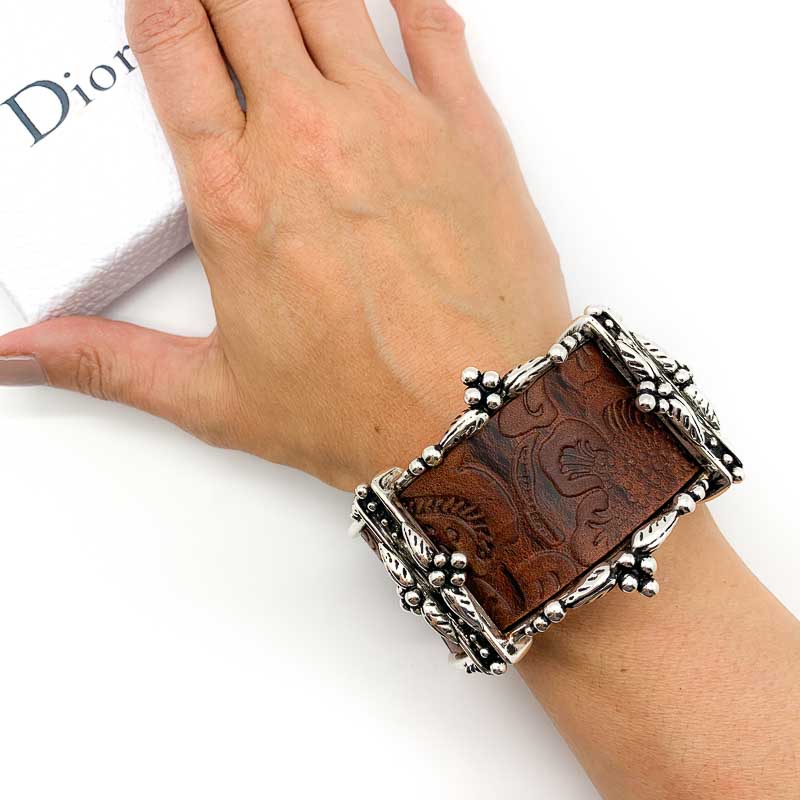 Vintage Dior Tooled Leather Cuff