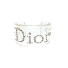 Jennifer Gibson Jewellery VINTAGE-465 (2) Vintage Dior Resin Crystal Logo Cuff