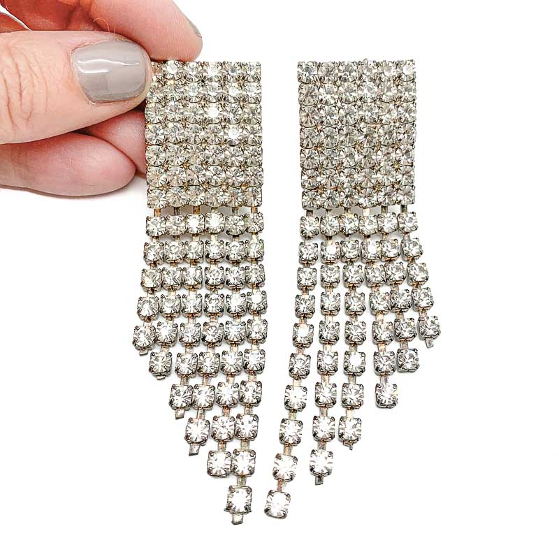 Vintage Rhinestone Chandelier Earrings