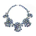 Vintage Blue Crystal Necklace Aurora Borealis Jennifer Gibson Jewellery Vintage Blue Crystal Necklace