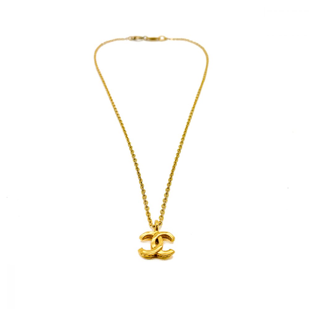 Vintage Chanel Necklace Mini Gold CC Logo
