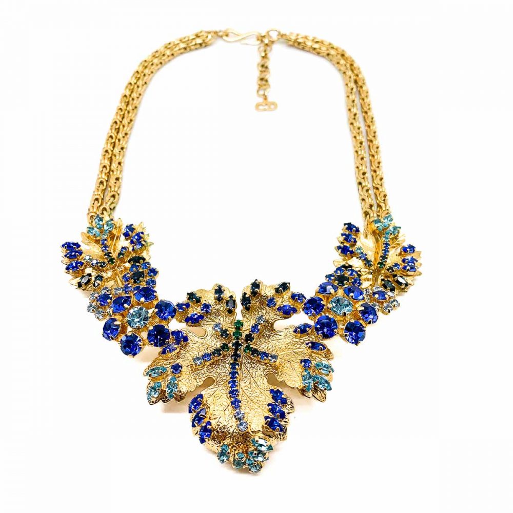 Vintage Christian Dior Leaf Necklace & Earrings