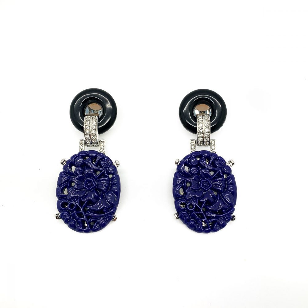 Vintage Kenneth Jay Lane Deco Earrings