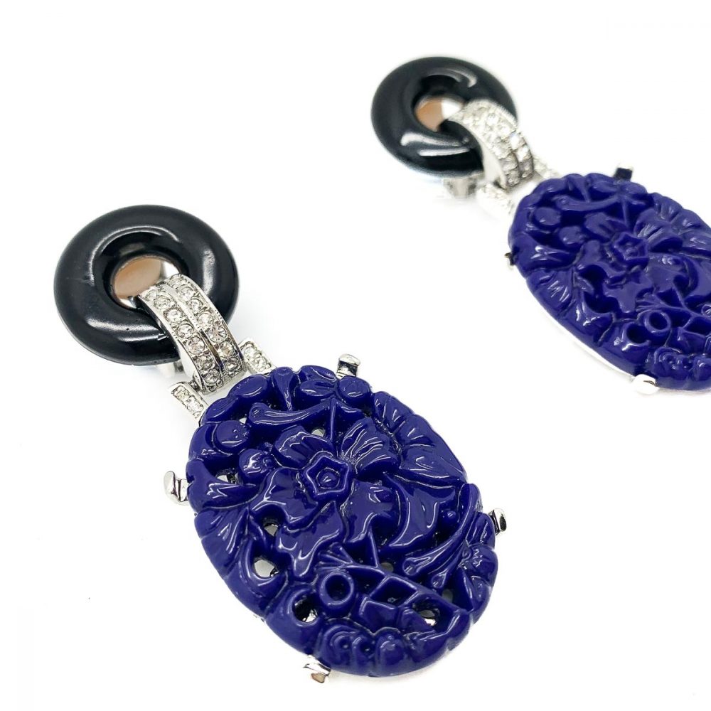 Vintage Kenneth Jay Lane Deco Earrings