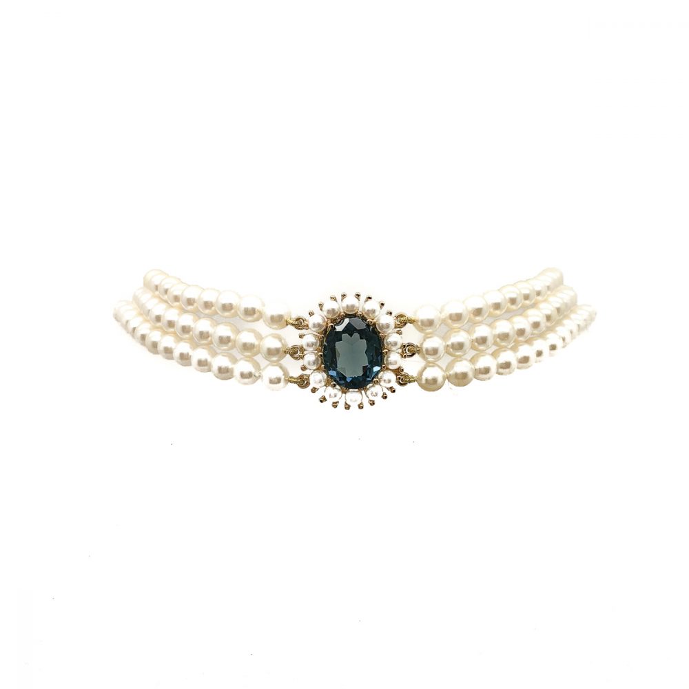 Vintage Sapphire & Pearl Choker