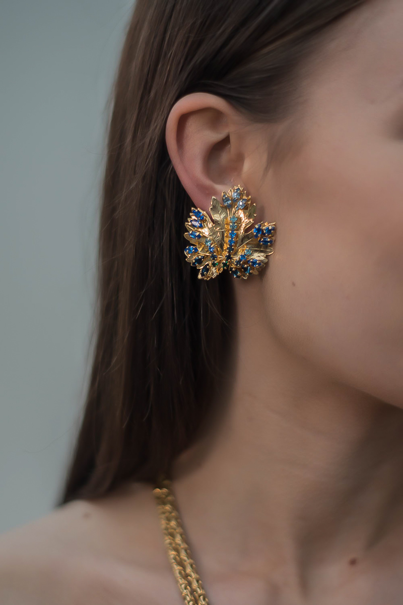 Vintage Christian Dior Leaf Necklace & Earrings