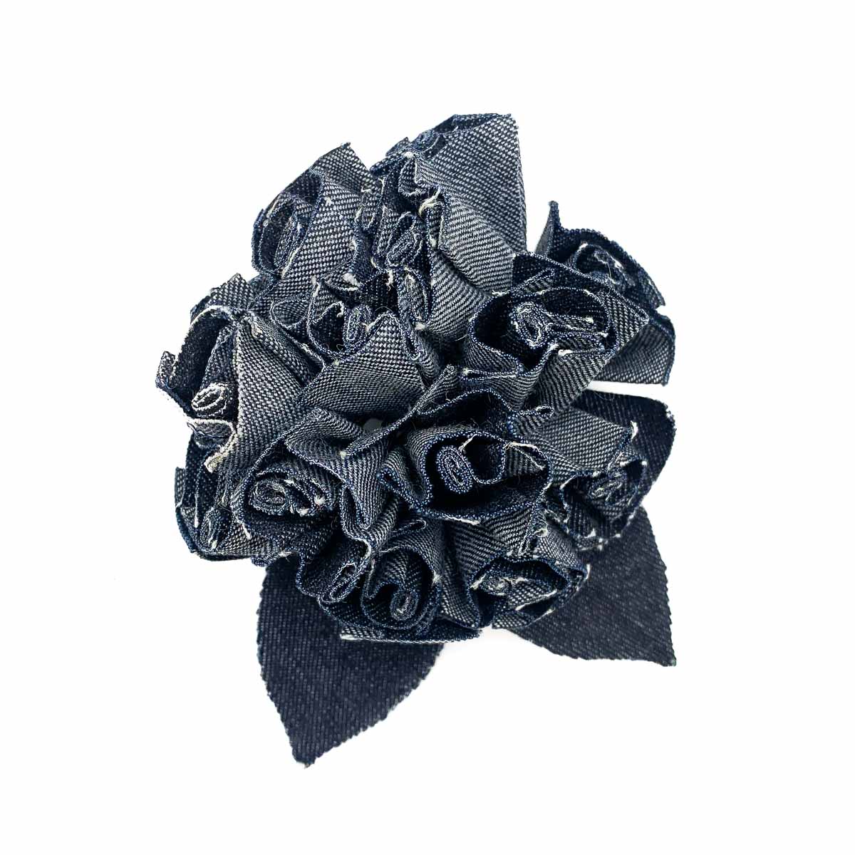 Vintage 1980s Chanel Denim Camellia Brooch Vintage 1980s Chanel Denim Camellia Brooch