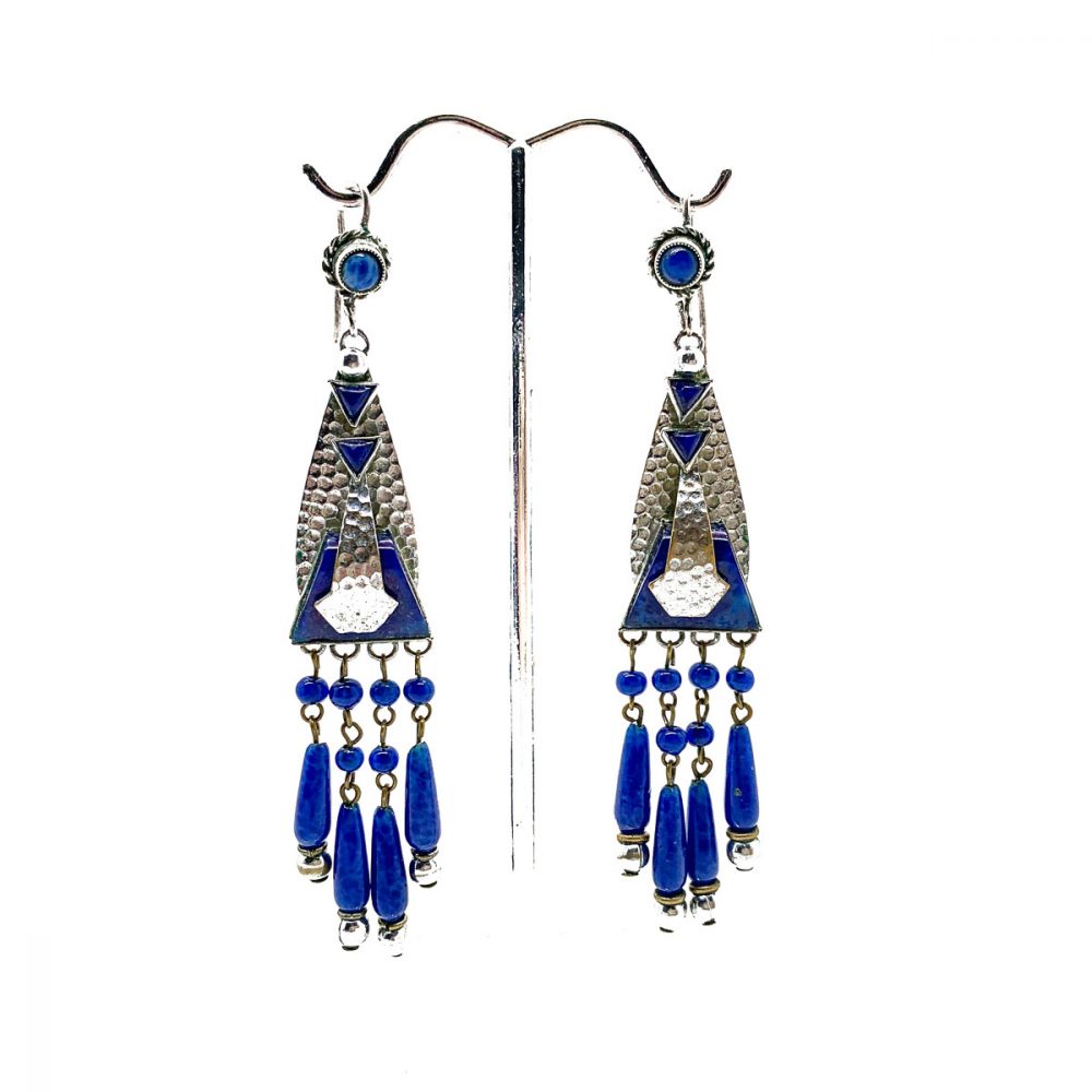 Vintage Art Deco Lapis Earrings