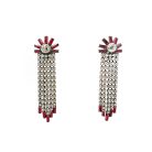 Vintage Red Crystal Cascade Earrings 551 Jennifer Gibson Vintage Jewellery (2) Vintage Red Crystal Cascade Earrings