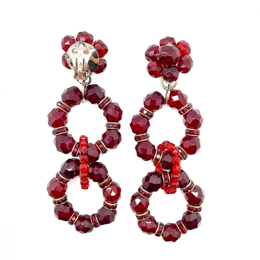 Vintage Red Statement Earrings