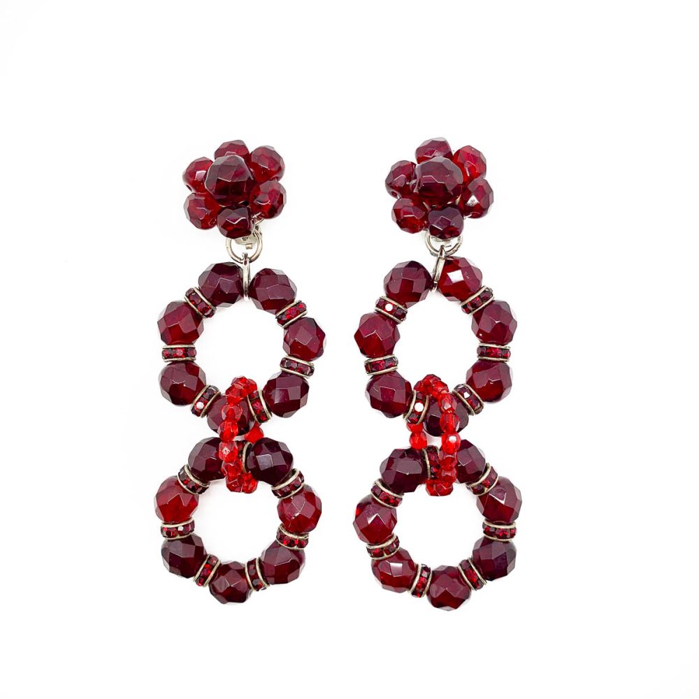 Vintage Red Statement Earrings