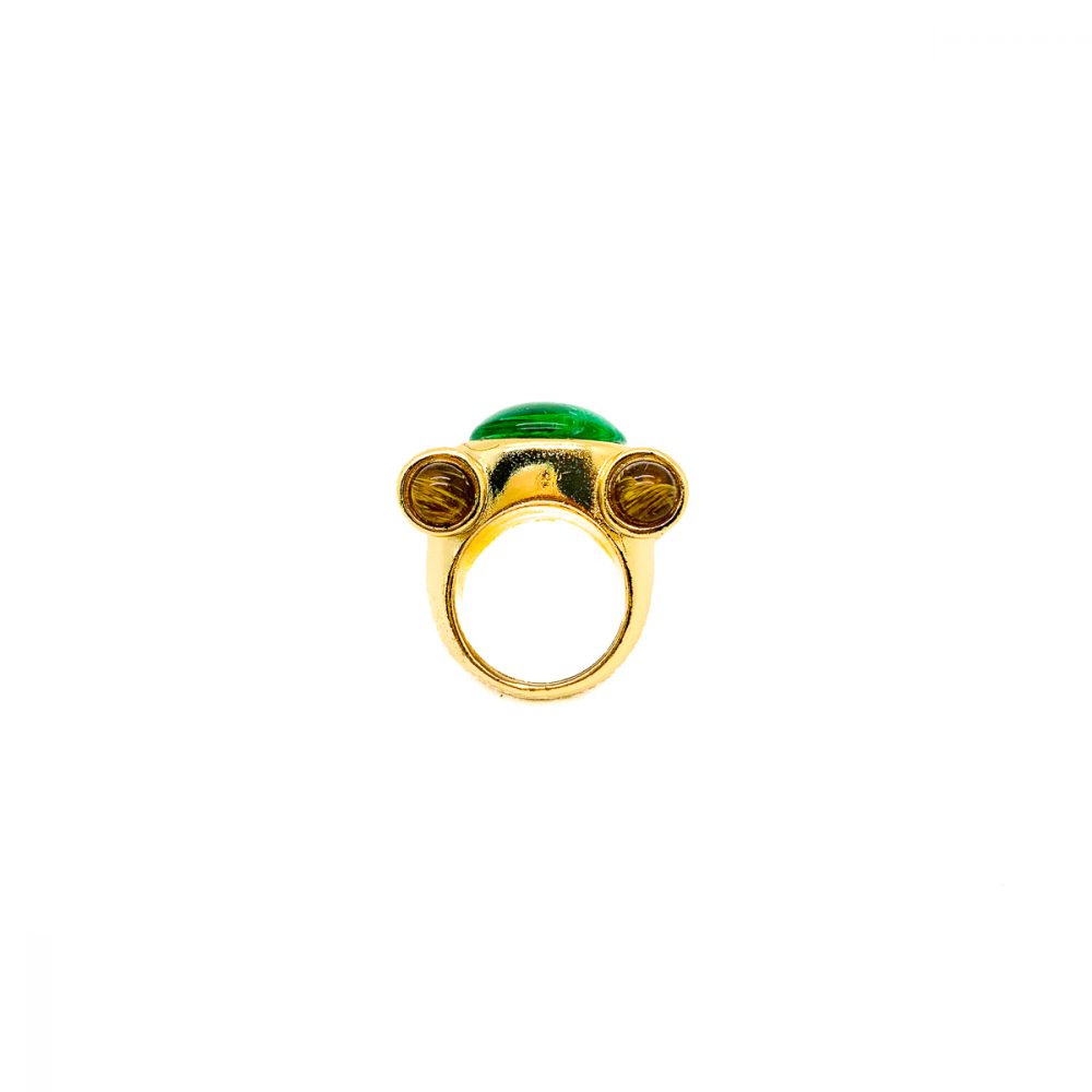 Vintage Faux Emerald Cocktail Ring