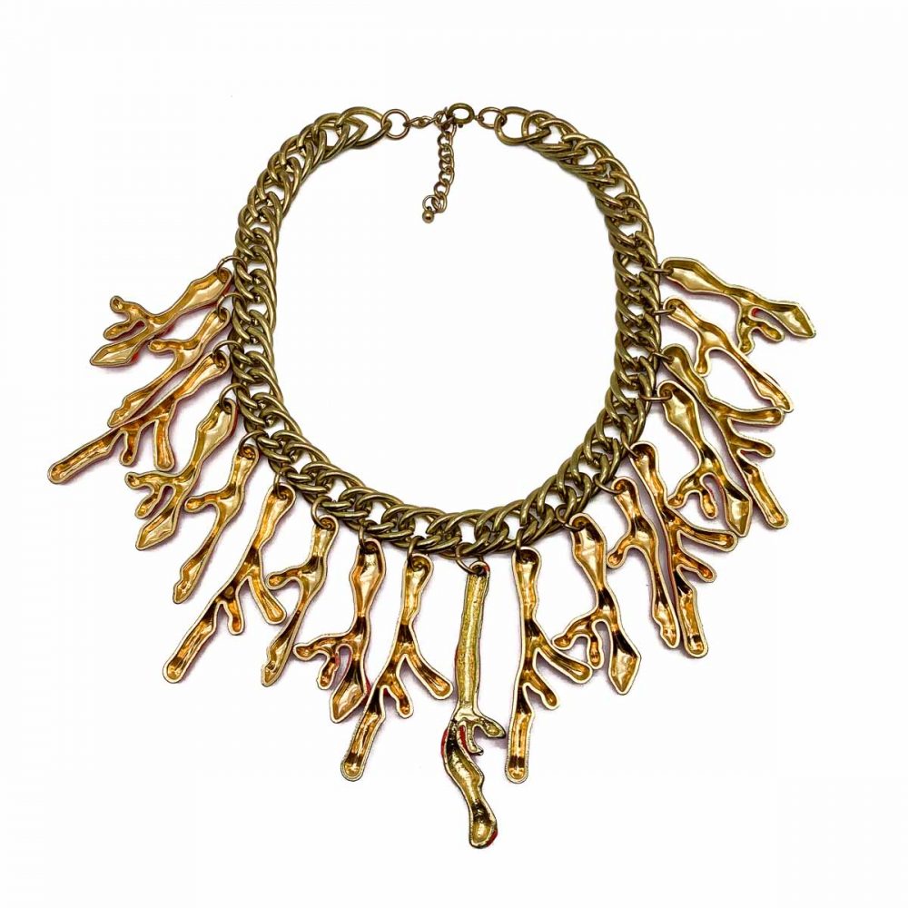 Vintage Coral Bib Necklace