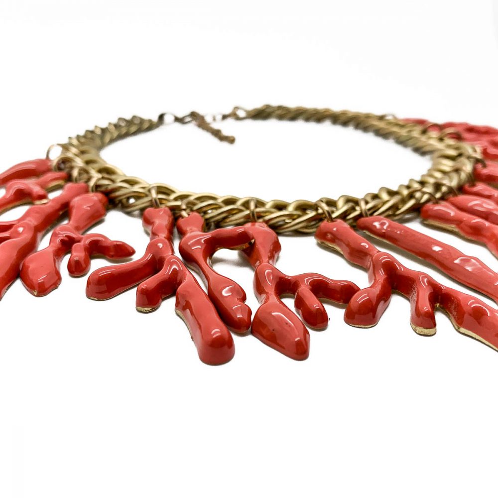 Vintage Coral Bib Necklace