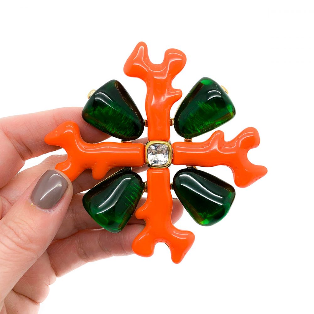 Vintage KJL Maltese Cross Brooch