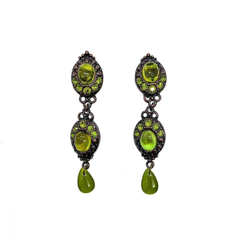 Vintage Dior Green Glass Earrings
